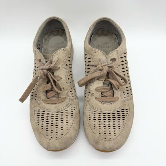 Dansko Women’s Charlie Perforated Suede Lace Up Comfort Sneaker Tan Size 39 - Picture 4 of 12